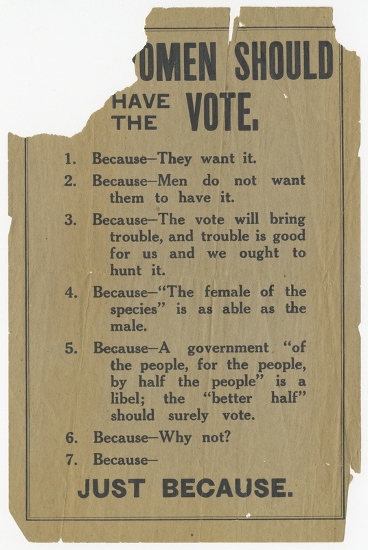 "Why Women Should Have the Vote" Flier