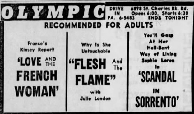 Olympic Drive-In Advertisement – Jan 19th, 1964