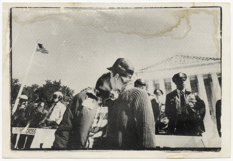 Postcard Showing Two Women Kissing in Front of the Supreme Court at the March on Washington for Lesbian and Gay Rights