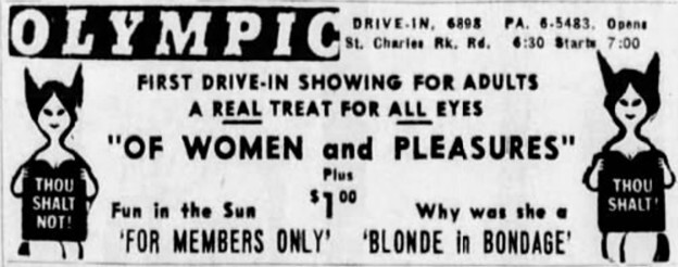 Olympic Drive-In Advertisement – November 14th, 1964