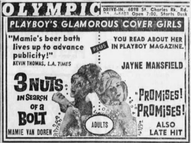 Olympic Drive-In Advertisement – May 30th, 1965