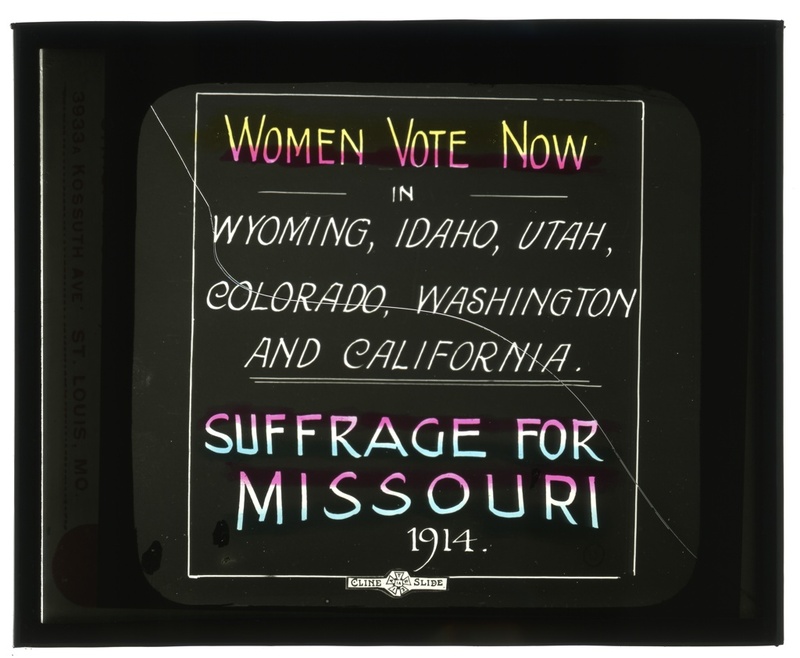 "Women Vote Now in..." Lantern Slide