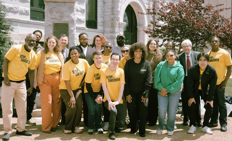 Members of Hands Off STL coalition challenge state takeover of St. Louis Metropolitan Police Department