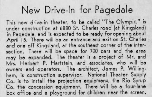 The Olympic Drive-In Theater in St. Louis