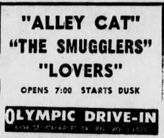 Olympic Drive-In Advertisement – May 3rd, 1969