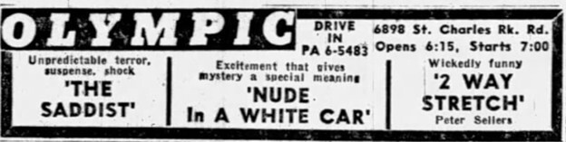 Olympic Drive-In Advertisement – December 7th, 1963