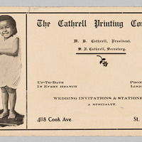 Advertisement for the Cathrell Printing Company-front