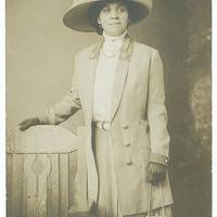 Photographic postcard of Dovie Wright Jordan-front