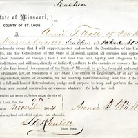 LOYALTY OATH OF ANNIE T. WALL OF MISSOURI, COUNTY OF ST. LOUIS