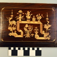Small Carved Panel Inlayed with Ivory from the Chinese Pavilion at the 1904 World's Fair