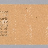 Season ticket for the St. Louis Browns baseball team-back