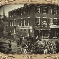 CANTON TEA COMPANY AND UNION FIRE COMPANY NUMBER TWO, FOURTH AND OLIVE STREET, NORTHWEST CORNER.