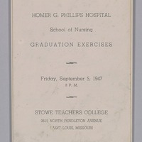 Graduation program for the Homer G. Phillips Hospital School of Nursing