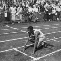 Man Getting Ready to Run a Track Race
