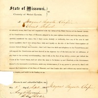 LOYALTY OATH OF MARGARET AUGUSTA CHAPIN OF MISSOURI, COUNTY OF ST. LOUIS