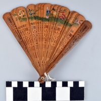 Souvenir Wooden Folding Fan from the Chinese Pavilion at the 1904 World's Fair