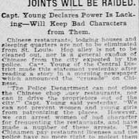 Police Deny Chop Suey Joints Will Be Raided