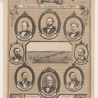 The bridge memorial, St. Louis, Mo. Saturday, July 4th, 1874