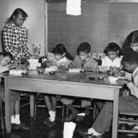 Children Making a Cigar Box Project