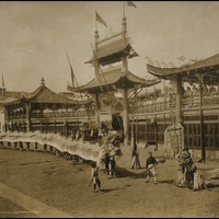 1904 World's Fair Chinese Celebration in front of Chinese Village on the Pike