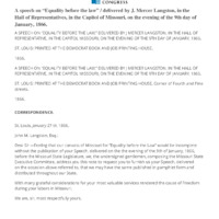 A speech on "Equality before the law"
