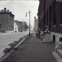 AFRICAN-AMERICAN FAMILY ON STOOP OUTSIDE 2318 PINE STREET