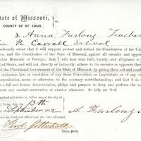 LOYALTY OATH OF ANNA FURLONG OF MISSOURI, COUNTY OF ST. LOUIS