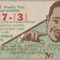 Transit pass for St. Louis Public Service Company depicting Duke Ellington