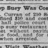 Chop Suey Was Costly
