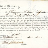 LOYALTY OATH OF FANNIE HOLMES OF MISSOURI, COUNTY OF ST. LOUIS