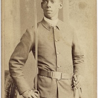 PORTRAIT OF AN UNIDENTIFIED BUFFALO SOLDIER.