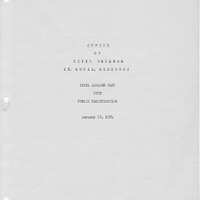 Scanned pages of a report of a civil defense test with public participation.