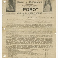 Enrollment Certificate to Poro College for Lucille Brown