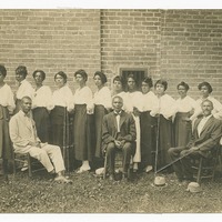 Photograph of Lucille Brown and Elder Brown among others