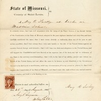 LOYALTY OATH OF MARY E. LACKEY OF MISSOURI, COUNTY OF ST. LOUIS