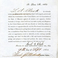 LOYALTY OATH OF SARAH A. CLARK OF MISSOURI, COUNTY OF ST. LOUIS