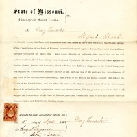 LOYALTY OATH OF MARY TUERCKE OF MISSOURI, COUNTY OF ST. LOUIS