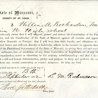 LOYALTY OATH OF HELLEN M. RICHARDSON OF MISSOURI, COUNTY OF ST. LOUIS