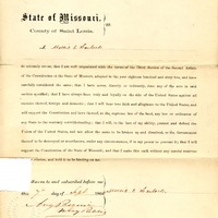 LOYALTY OATH OF MOLLIE E. HARLOCK OF MISSOURI, COUNTY OF ST. LOUIS