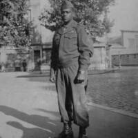 Anthony Billinger in uniform in France, 1945