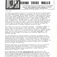 Behind These Walls News Bulletin, April 1987