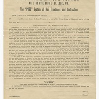 Contract for the Poro System of Hair Treatment and signed pupil agreement-front