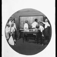 Weighing tin foil, S.W. Div., St. Louis, Mo., Wyman School