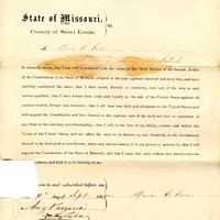 Image 1 of 2  LOYALTY OATH OF MARIA E. SECOR OF MISSOURI, COUNTY OF ST. LOUIS