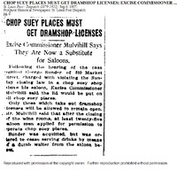 Chop Suey Places Must Get Dramshop Licenses