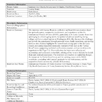 Transcript and Index for Oral History Interview with Larnise Boain