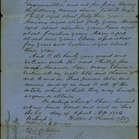 DEED OF MANUMISSION SIGNED WALKER D. SHUMATE, AGENT OF THE MISSOURI STATE COLONIZATION SOCIETY AND OF ST. LOUIS COUNTY, MISSOURI, APRIL 29, 1856