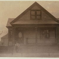 Glass. Alfred Wieseman and his home, 564 W. 25th St. E. St. Louis. (See photo 1407). Location: St. Louis, Missouri.