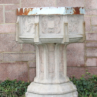 Gigantic flower pot covered to prevent breaking.JPG