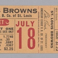 Season ticket for the St. Louis Browns baseball team-front